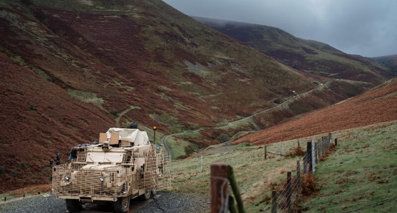 The British Army's Wolfhound-mounted laser weapon during a recent trial