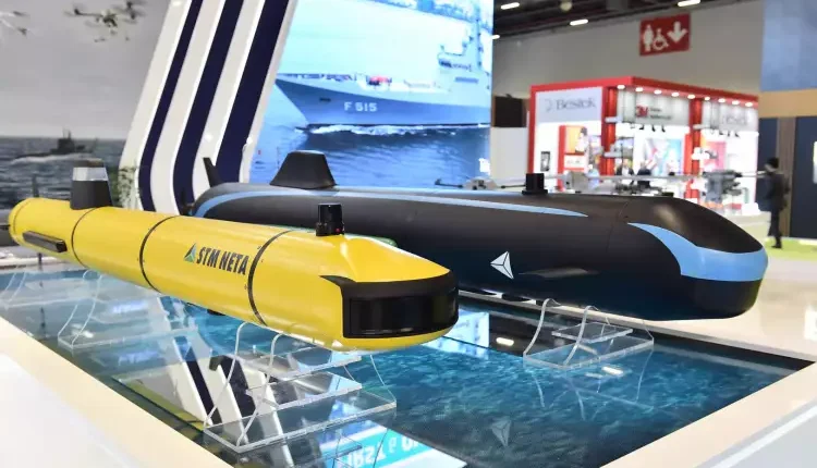 STM NETA 300 unmanned underwater vehicle at SAHA EXPO 2024 in Istanbul