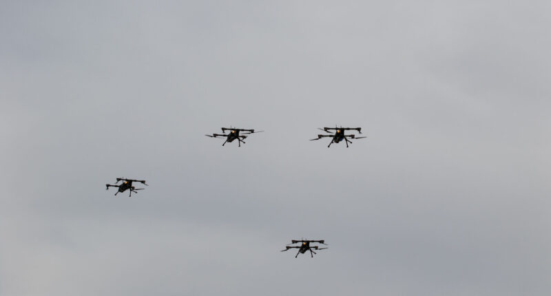 Drone swarm.