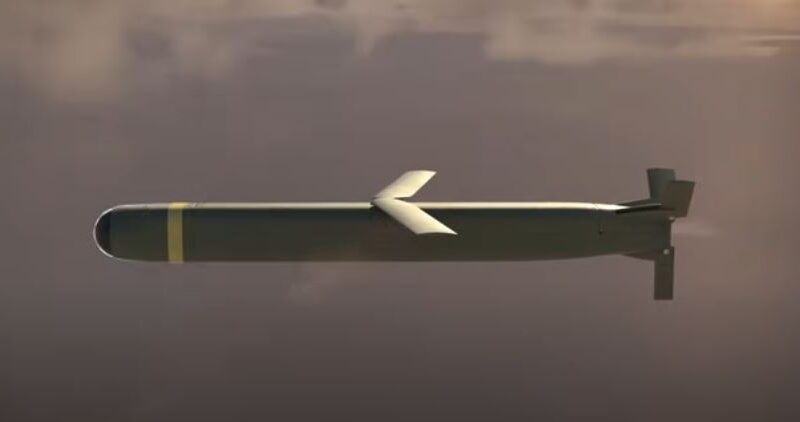 A screenshot from the Northrop Grumman video of the Jackal missile