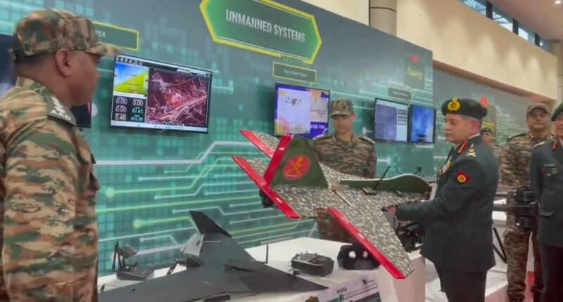 The Kharga drone during a presentation to the Indian Army