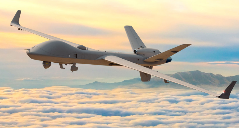 The MQ-9B SkyGuardian is an all-weather ISR-focused drone that can fly for more than 40 hours