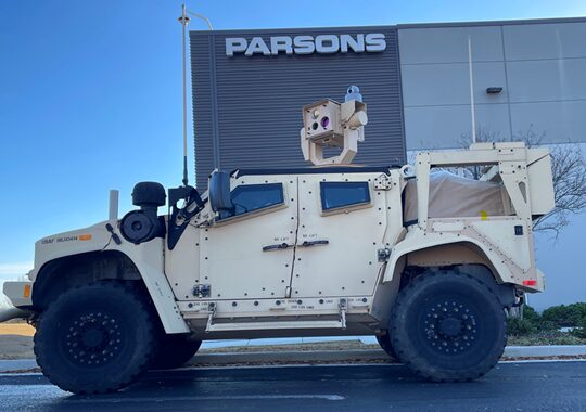 ZEUS Directed Energy System mounted on Joint Light Tactical Vehicle